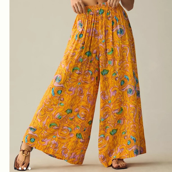 New with tags S/W/F Smocked Wide-Leg Pants - Picture 3 of 8